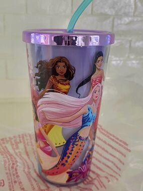 Barbie Purple Mermaid Tumbler with Straw